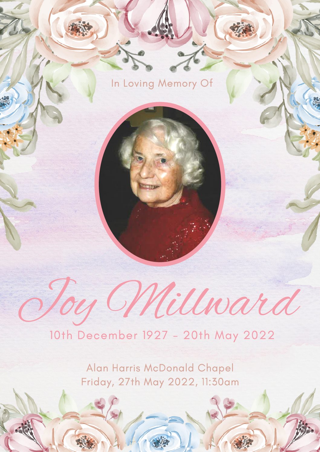 Joy Millward Alan Harris McDonald